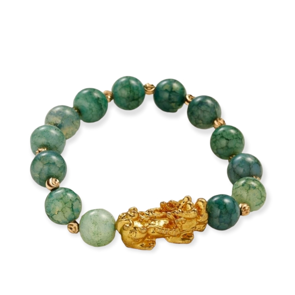 Jade Style Bracelet with gold accent